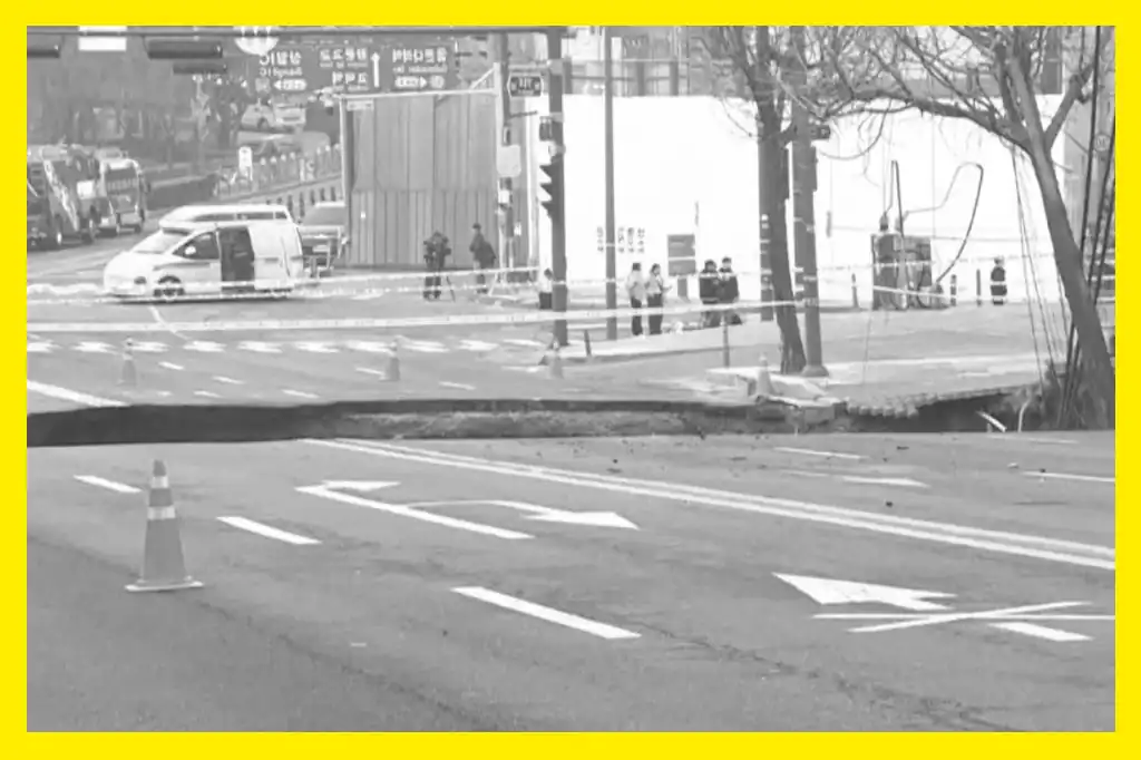 Una de las avenidas más transitadas de Seúl, Corea del Sur, se convirtió en el escenario de un dramático accidente cuando un enorme socavón se abrió repentinamente en medio de la vía y se "trago" a un motociclista ante la mirada atónita de decenas de conductores.