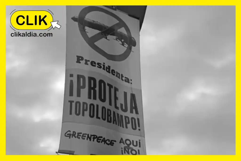 Greenpeace protesta en el Zócalo contra planta de amoniaco en Topolobampo